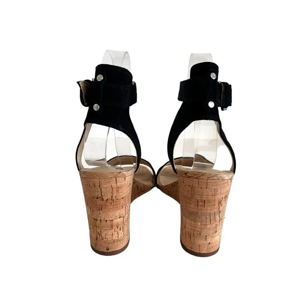 Sam Edelman Womens Willow Suede Wedge Sandal Size 8M Black New without Box - Picture 7 of 11